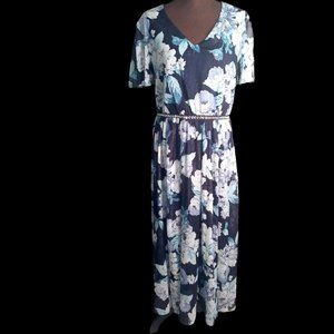 Party Dress, Floral Gown, Evening Dress, Embellished Gown, Size 14W Dress, Maxi